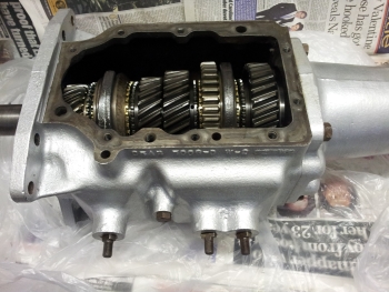 Rebuilt Ford Toploader, top cover open